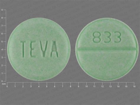 TEVA 833. . Round green pill teva 833